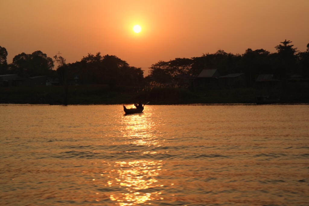 Sonnenuntergang im Mekongdelta - Chau Doc